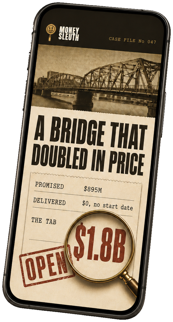 A Money Sleuth case file on a phone